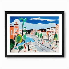 Rome Italy Cute Watercolour Illustration 8 Art Print