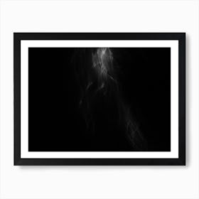 Glowing Abstract Curved Black And White Lines 5 Art Print