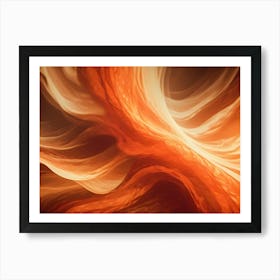 Abstract Image Of Swirling, Flowing Lines In Shades Of Orange And Yellow, Creating A Warm And Inviting Atmosphere Art Print