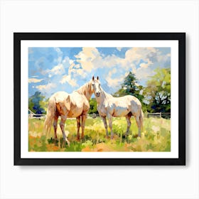 Horses Painting In Lexington Kentucky, Usa, Landscape 1 Art Print