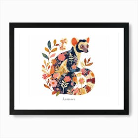 Little Floral Lemur 1 Poster Art Print