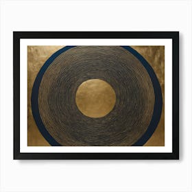 Gold And Blue Circle Art Print