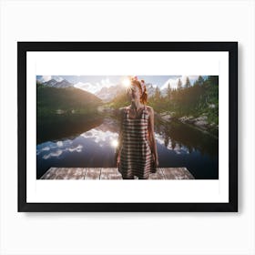 Girl On A Dock Art Print