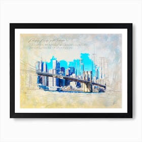 Brooklyn Bridge To Manhattan Art Print