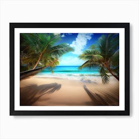 Palm Trees On The Beach 2 Art Print