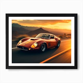 Ferrarri Gt at Sunset Art Print