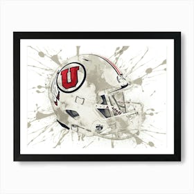 Utah Utes NCAA Helmet Poster Art Print