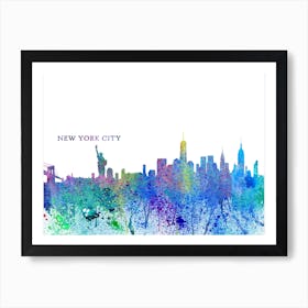 New York City Skyline Splash Art Print