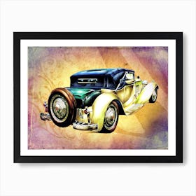 A Nice Old Automobile Art Illustration In A Painting Style 05 Art Print