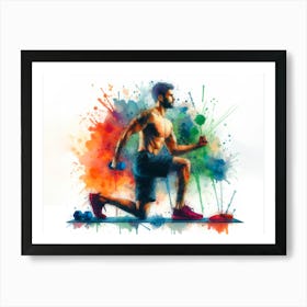 Man With Dumbbells Art Print