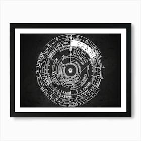 Clock On A Blackboard - Star map blackboard, Zodiac map Art Print