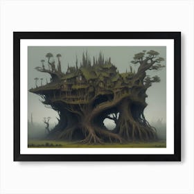 Giant Twisted Tree House Art Print