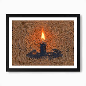 Candle In A Circle vector Art Print