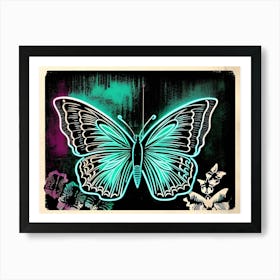 Neon Butterfly 1 Art Print