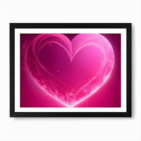 A Glowing Pink Heart Vibrant Horizontal Composition 73 Art Print