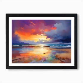 Abstract Colorful Beach Sunset 1 Art Print