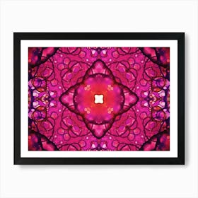 Pink Abstract Star Flower Art Print