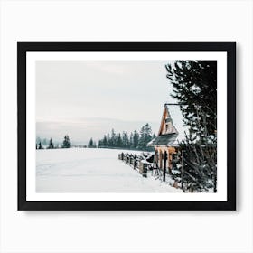 Alaskan Winter Cabin Art Print
