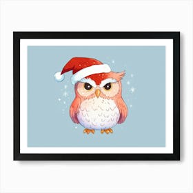 Christmas Owl 4 Art Print