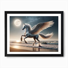 Ethereal Dreamy Birdhorse Fantasy Art Print