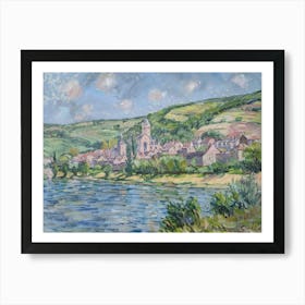 Tranquil Waterside Abode Painting Inspired By Paul Cezanne Art Print