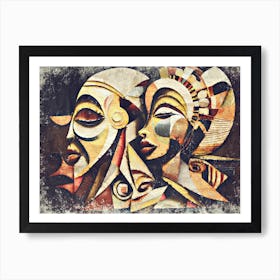 A Nice African Art Illustration With An Impasto Style 02 Art Print