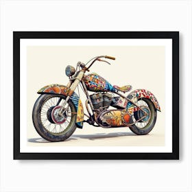 Vintage Colorful Scooter 36 Art Print