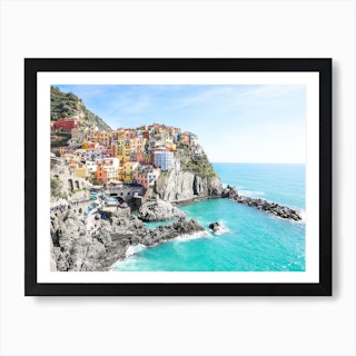 Colourful Manarola Italian Riviera Art Print