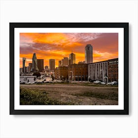 Sunset In Dallas Art Print