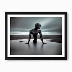 Man In The Water 1 Art Print