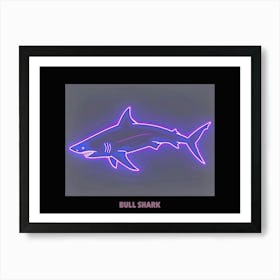 Neon Pink Purple Bull Shark Poster 5 Art Print