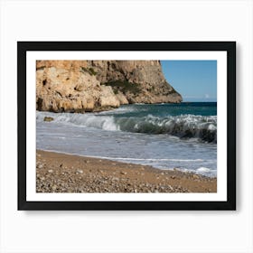 Foaming waves meet the Mediterranean coast Art Print