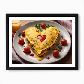 Omelette With A Heart Drawn In Ketchup Art Print