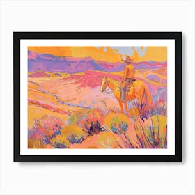 Cowboy Painting Wyoming 3 Art Print