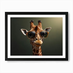 Giraffe In Sunglasses Art Print