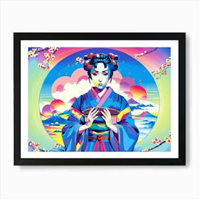 Geisha Poly Art 2 Art Print