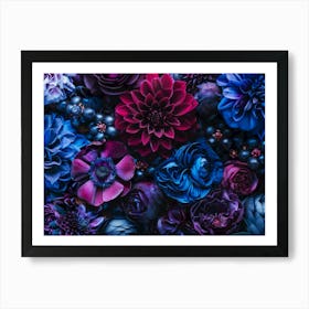 Purple And Blue Flowers Art Print