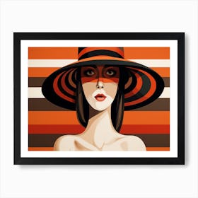 Woman In A Hat 8 Art Print