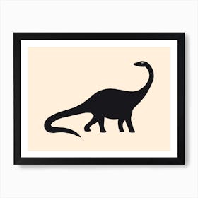 Diplodocus Cream & Black Art Print