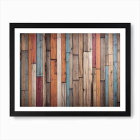 Colorful wood plank texture background 6 Art Print