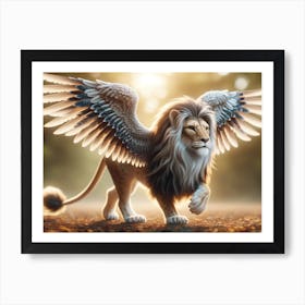 Winged King Lion Fantasy Art Print