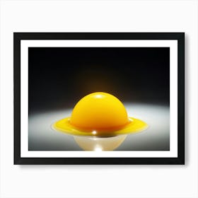 Signal Yellow Sheet Texture Mimicking Eggs Fried Glossy Animation Of Yolk Slightly Wobbling Hint Art Print