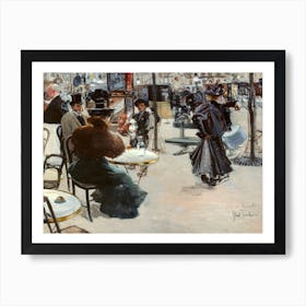 Street Scene, Café Terrace, Louis Abel Truchet Art Print