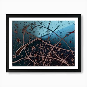 Abstraction Blue Japanese Calligraphy 1 Art Print