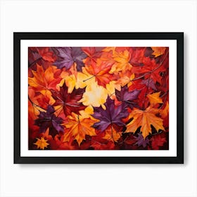 An Abstract Design Of Autumndisplaying A Group Of Maple Leaves With A Brilliant Interplay Of Leaf T (2) 2 Art Print