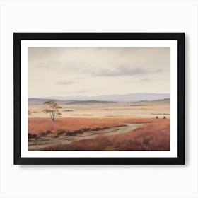 Warm Toned Autumn Scenery Painting Art Print