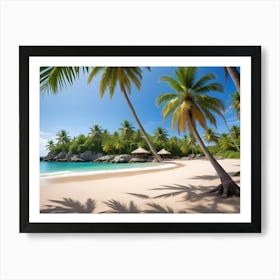 Palm Trees On The Beach Art Print