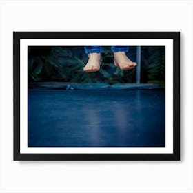 Legs Floating In The Air After Jumping On The Trampoline Art Print