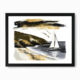 Sailboat On The Beach 6 Art Print