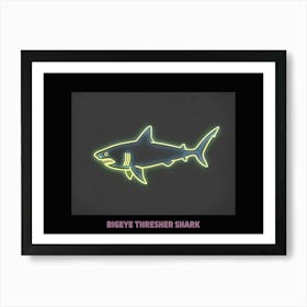 Neon Pink Bigeye Thresher Shark Poster 4 Art Print